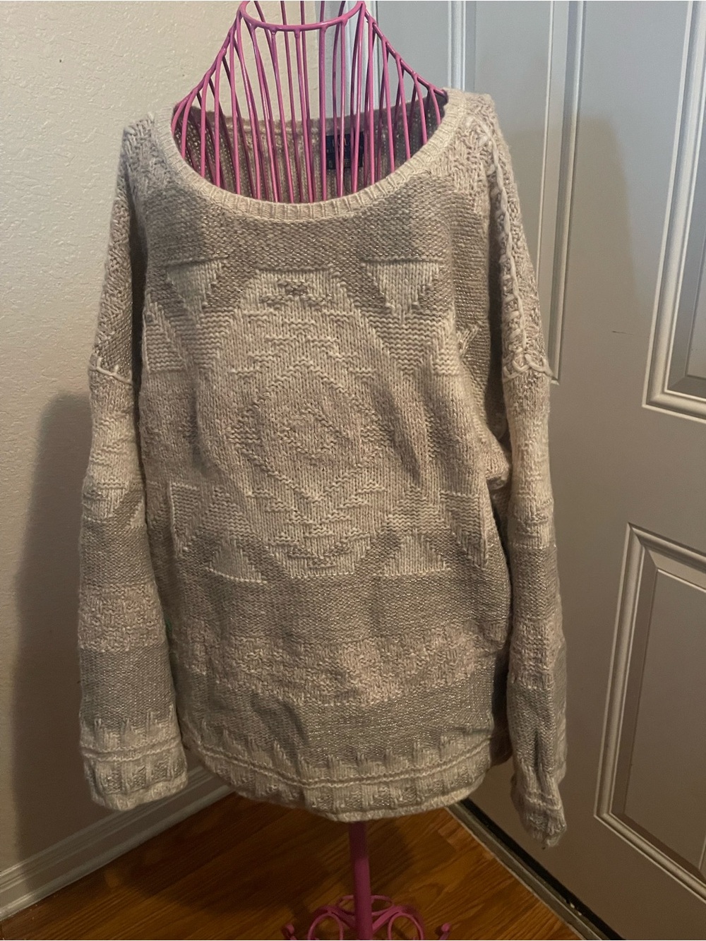 Beige Patterned Women's Sweater